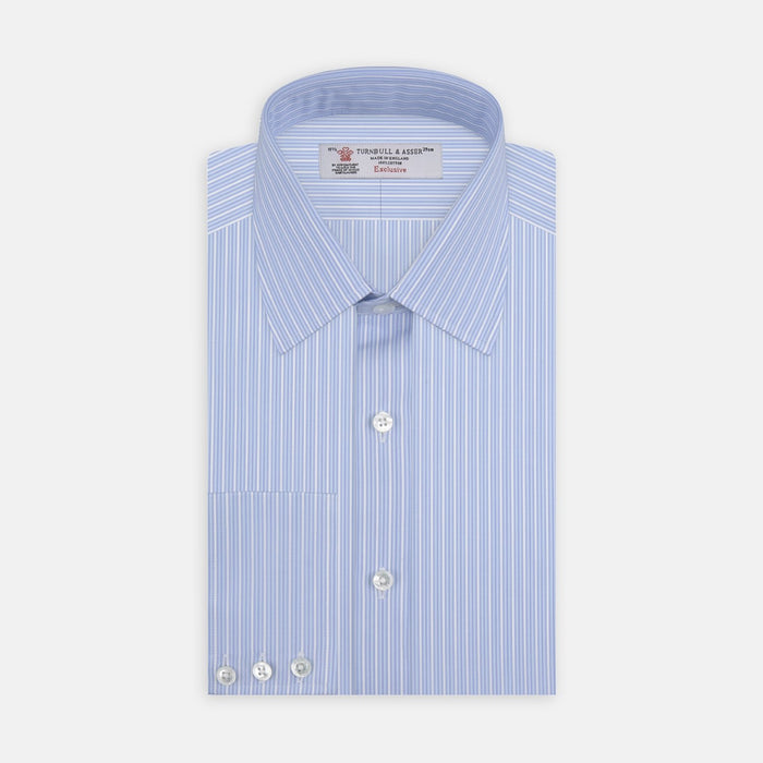 Light Blue Rich Stripe Cotton Fabric Image 1