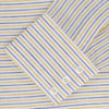 View 2 of product Turnbull & Asser's Yellow and Blue Ticking Stripe Linen Shirt features a POW collar and 3-button cuffs, displayed on a plain light gray background.
