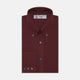 A Turnbull & Asser Burgundy Corduroy Cotton Shirt with a Cambridge collar and 3-button cuffs, neatly folded and displayed on a plain white background.