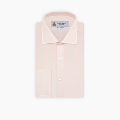 Tailored Fit Pink Fine Check Shirt with Kent Collar and 2-Button Cuffs Image 2