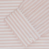 View 2 of product The Turnbull & Asser Weekend Fit Pink Stripe Cotton Shirt features a Dorset collar, 1-button cuffs, and light pink and white vertical stripes—perfect for the season.