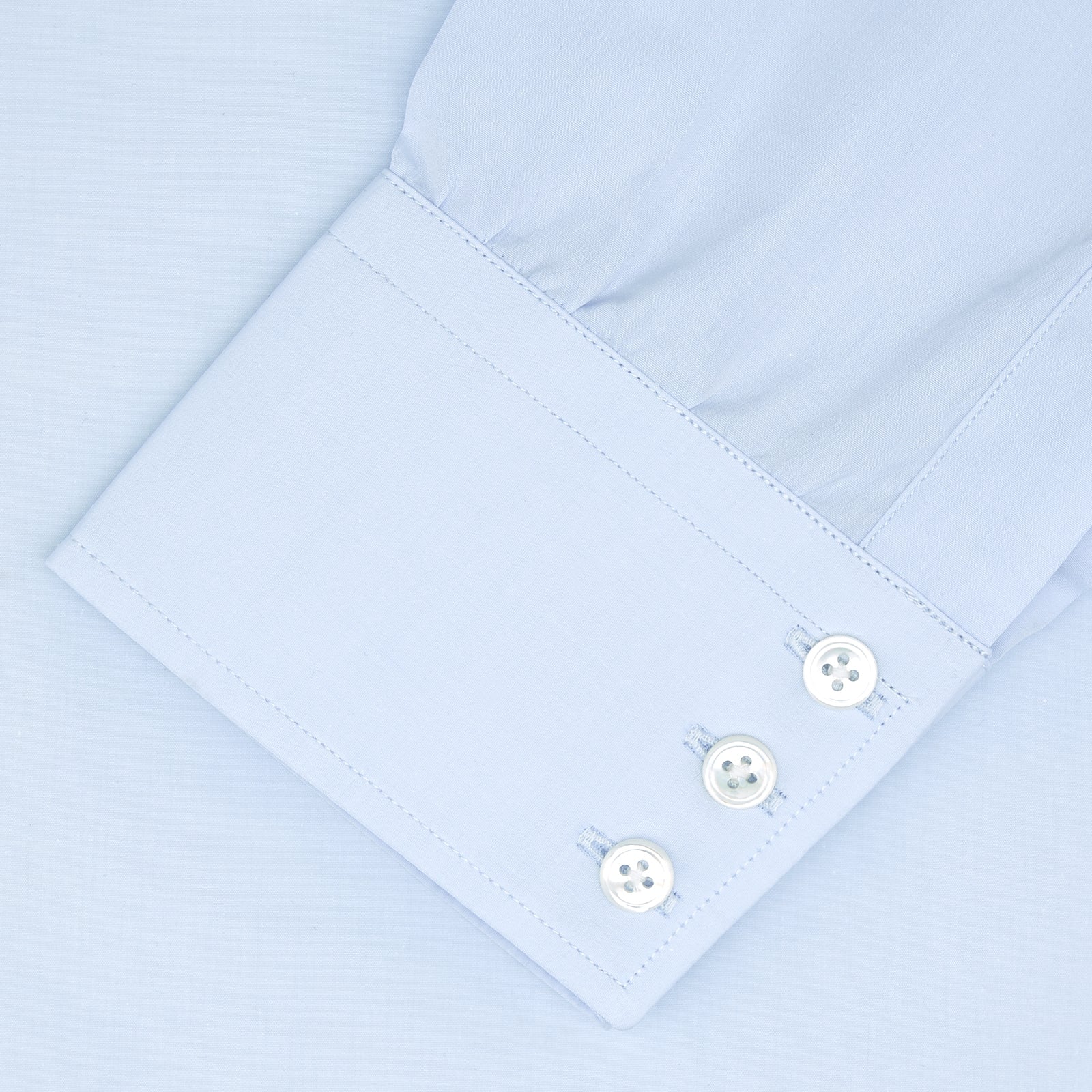 View 2 of product Tailored Fit Two-Fold 120 Light Blue Shirt with Kent Collar and 3-Button Cuffs