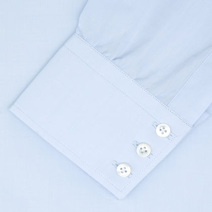 Tailored Fit Two-Fold 120 Light Blue Shirt with Kent Collar and 3-Button Cuffs Image 1