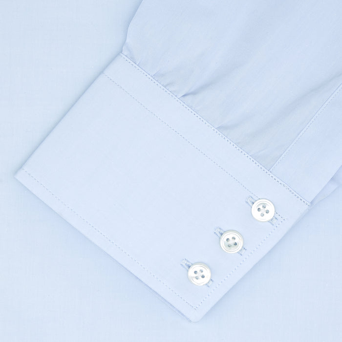 Tailored Fit Two-Fold 120 Light Blue Shirt with Kent Collar and 3-Button Cuffs Image 1