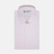 The Turnbull & Asser Pink Hairline Stripe Cotton Shirt features a T&A collar, double cuffs, neat vertical stripes, white buttons, and a chest pocket—perfect for the office. Shown neatly folded on a plain white background.
