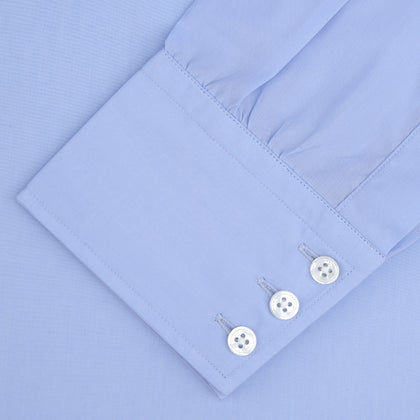 Two-Fold 200 Blue Cotton Shirt with T&amp;A Collar and 3-Button Cuffs Image 3