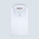 A Turnbull & Asser White Self-On-Self Herringbone Sea Island Quality Cotton Shirt with a Regent collar and 3-button cuffs, neatly folded and displayed on a light grey background.