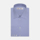 The Blue Herringbone Sea Island Quality Cotton Shirt by Turnbull & Asser features a T&A collar, 3-button cuffs, and is crafted from luxurious cotton. The shirt is displayed neatly folded on a plain white background.