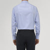 View 3 of product The Blue Herringbone Sea Island Quality Cotton Shirt by Turnbull & Asser features a T&A collar, 3-button cuffs, and is crafted from luxurious cotton. The shirt is displayed neatly folded on a plain white background.
