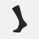 A single Turnbull & Asser Black Mid-Length Merino Wool Sock for men is shown upright on a plain white background, highlighting its full length and shape.