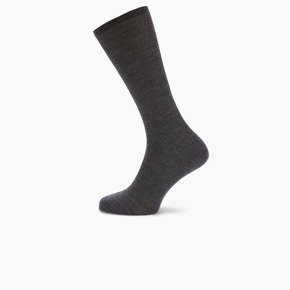 Dark Grey Mid-Length Merino Wool Socks Image 2