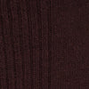 View 2 of product A single maroon mid-length Merino wool sock from Turnbull & Asser stands upright on a plain light gray background, highlighting its ribbed texture.