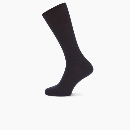 Deep Navy Mid-Length Merino Wool Socks Image 2