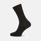 A single Black Short Cotton Sock from Turnbull & Asser is displayed upright on a light gray background, showcasing its side profile and subtle ribbed texture.