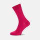 A single Hot Pink Short Cotton Sock by Turnbull & Asser, featuring a ribbed design, is displayed upright on a plain light gray background.