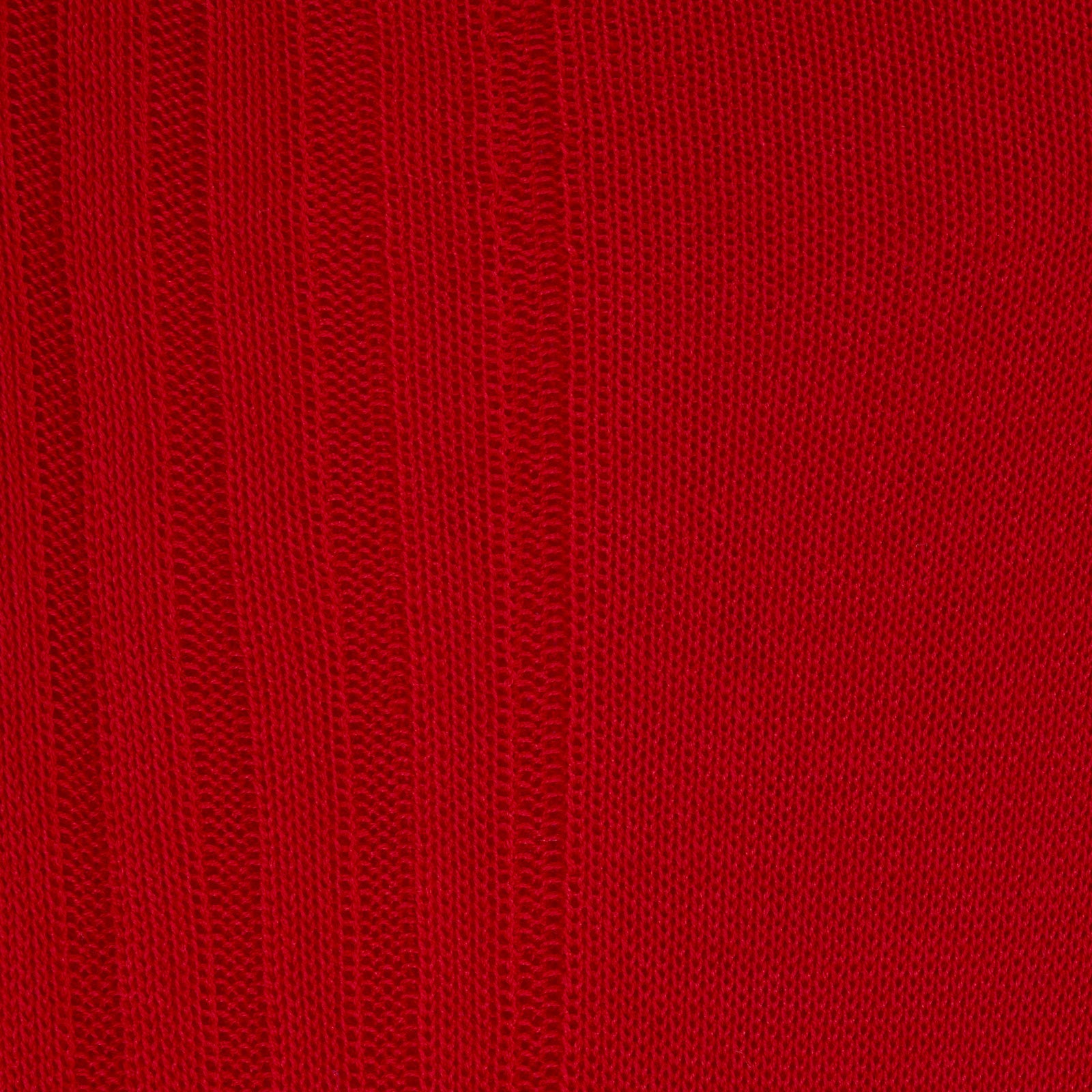 View 2 of product A single Scarlet Short Cotton Sock by Turnbull & Asser, in bright red, stands upright on a light gray background, displaying its side view and ribbed texture.