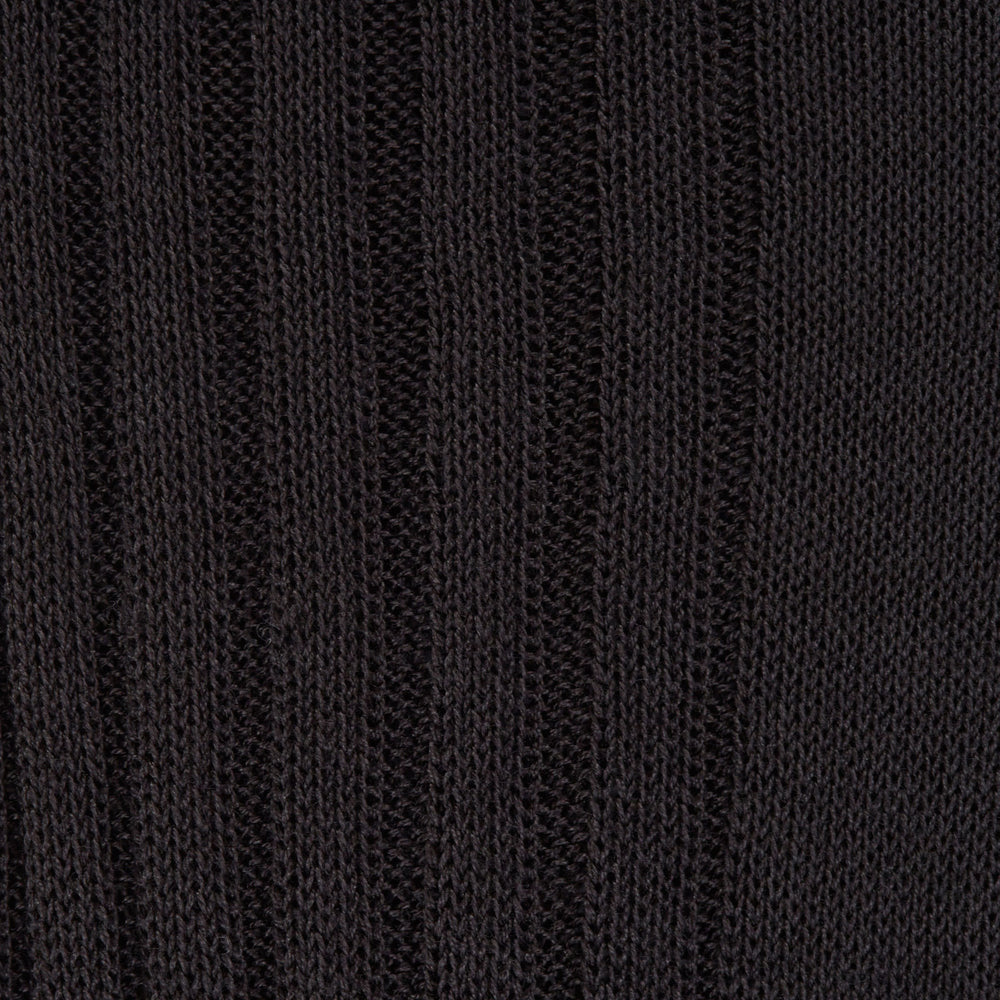 A single Charcoal Short Cotton Sock by Turnbull & Asser is shown in side profile on a white background, highlighting the heel and toe—a refined option for those seeking luxury men’s socks.