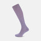 A single Lilac Long Merino Wool Sock by Turnbull & Asser is shown in side profile on a plain light gray background, featuring a ribbed texture and knee-high length.