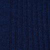 View 2 of product A single Turnbull & Asser Midnight Blue Long Merino Wool Sock with a ribbed texture is shown against a plain light gray background.
