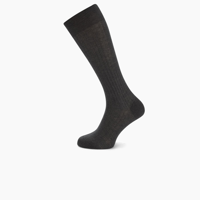 Dark Grey Long Cotton Socks Image 2