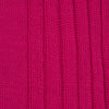 View 2 of product A single Hot Pink Long Cotton Sock by Turnbull & Asser, crafted from premium Egyptian cotton with a ribbed texture. Displayed on a light gray background, it's angled to show the side and slightly elevated toe.