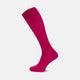 A single Hot Pink Long Cotton Sock by Turnbull & Asser, crafted from premium Egyptian cotton with a ribbed texture. Displayed on a light gray background, it's angled to show the side and slightly elevated toe.