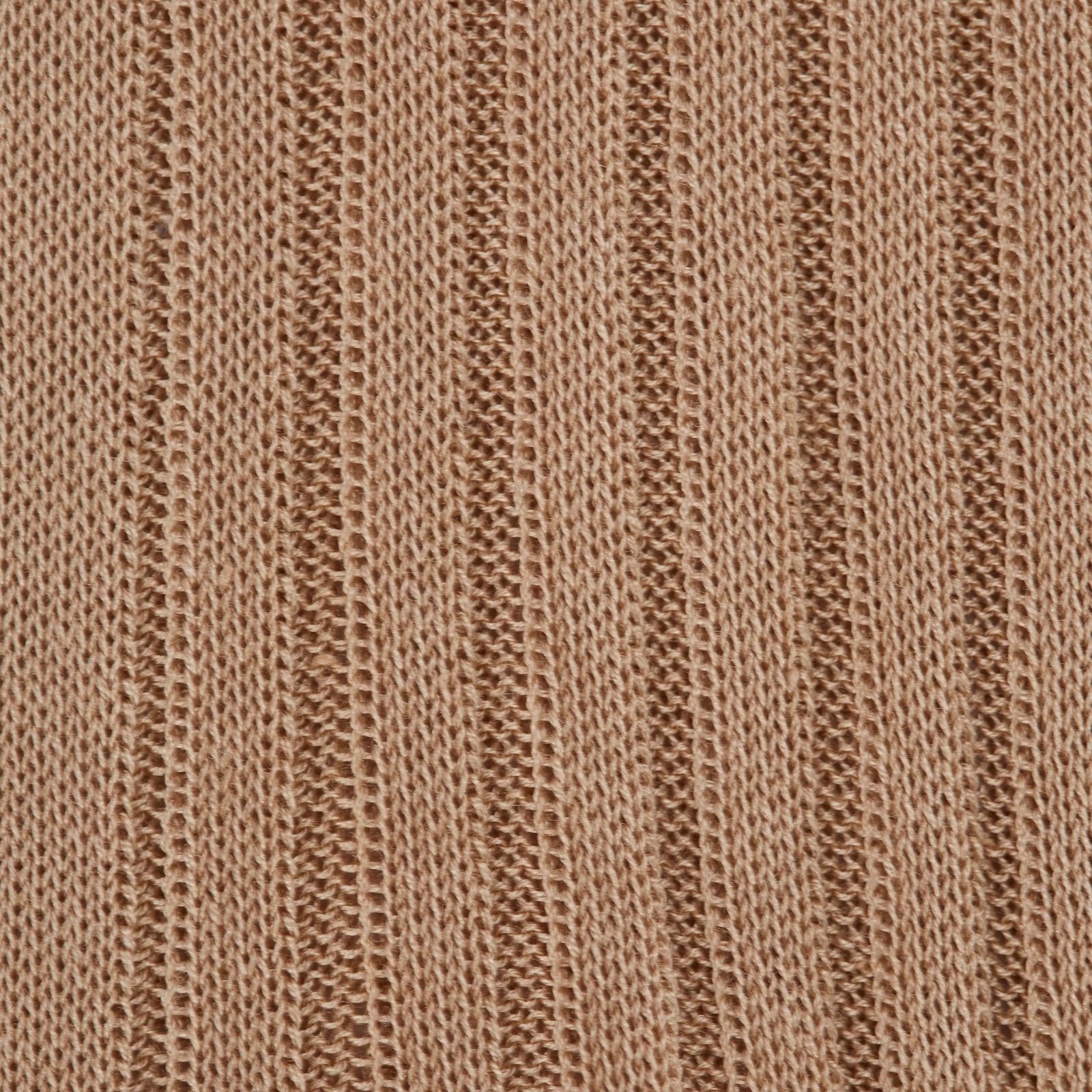 View 2 of product A single Ecru Long Cotton Sock by Turnbull & Asser is displayed on a white background, shown from the side to highlight its ribbed texture—crafted from fine cotton for a luxurious men’s sock.