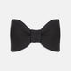 The Turnbull & Asser Black Barathea Bow Tie, made from luxurious silk with a classic, symmetrical shape, is displayed against a plain white background—ideal for formal occasions.