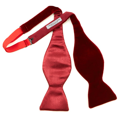 Burgundy Velvet Bow Tie Image 2