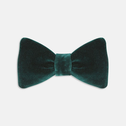Green Velvet Bow Tie Image 1