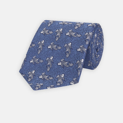 Blue Carp Silk Tie Image 4