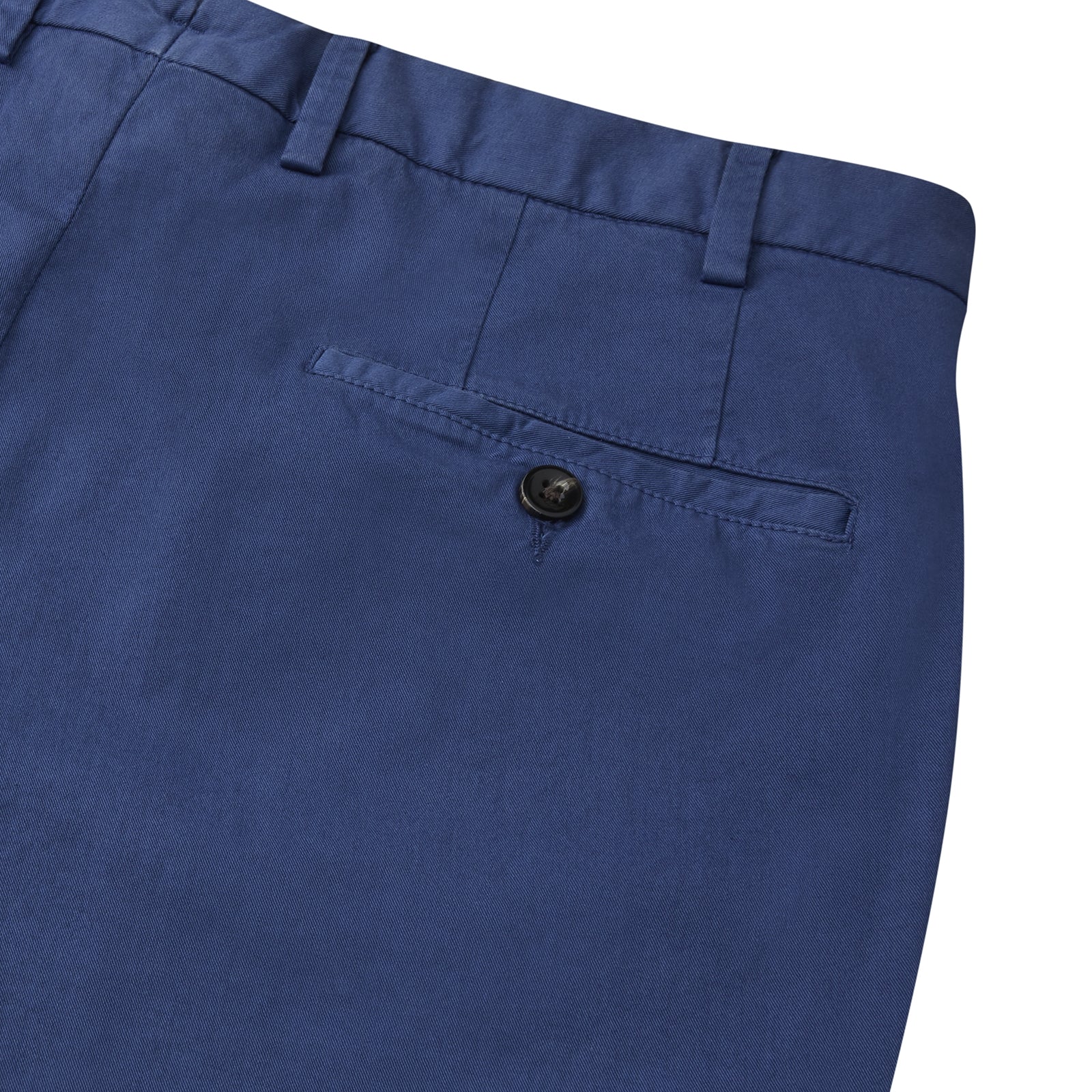 View 2 of product Turnbull & Asser’s Navy Garment Dyed Cotton Chinos feature a slim, straight-leg fit, belt loops, button closure, and side pockets—shown here against a plain white background.
