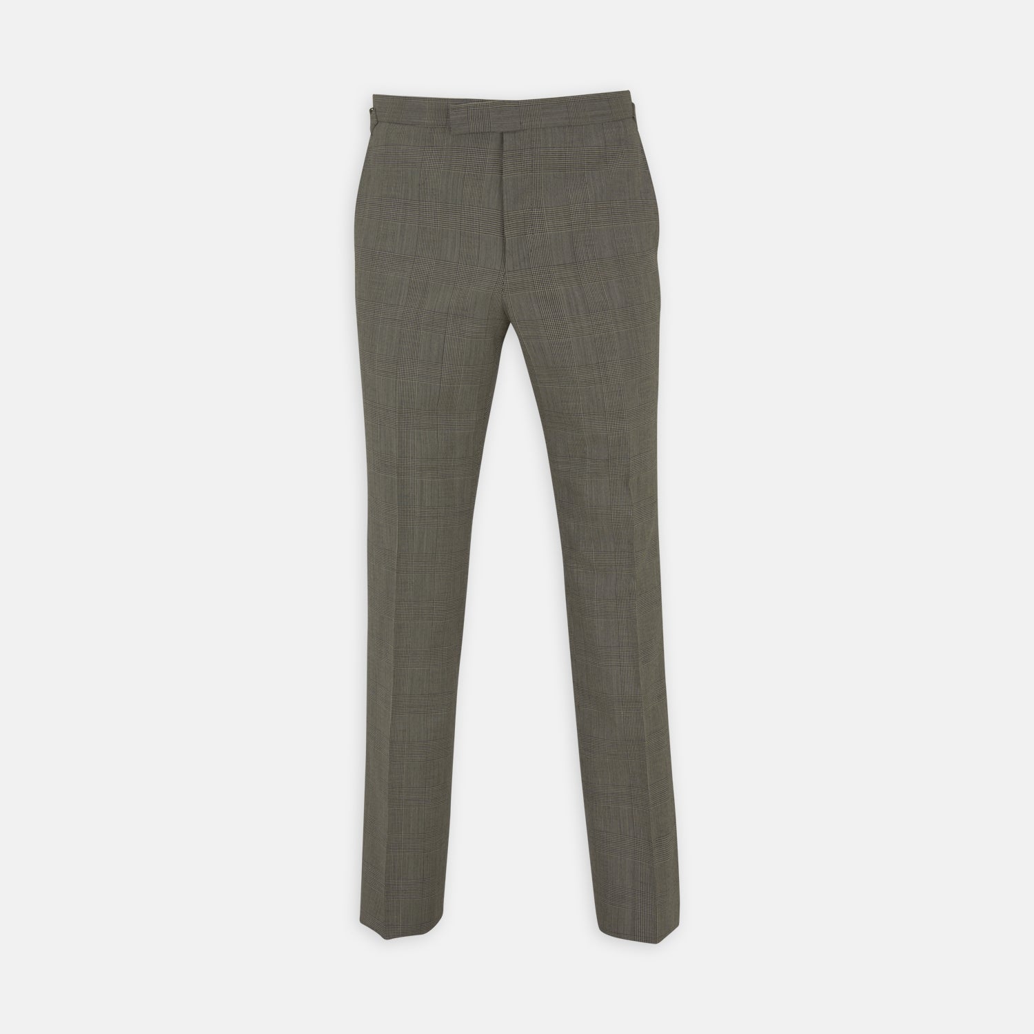 View 1 of product Turnbull & Asser’s Harry Grey Check Trousers feature a slim fit, flat front, and straight legs in a refined check pattern—an elegant seasonal update for your wardrobe, shown here against a white background.