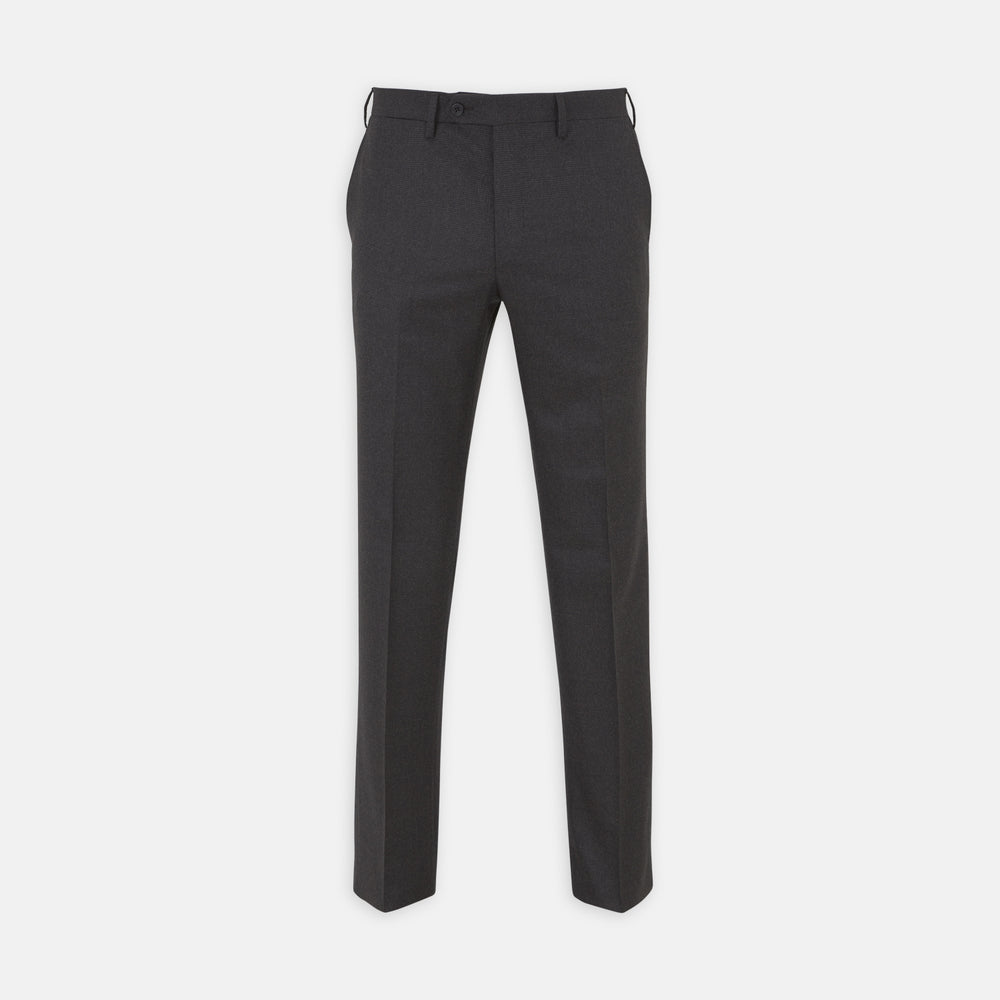 Turnbull & Asser Brown Flannel Formal Chinos with belt loops, front pockets, and button closure, shown against a plain white background.