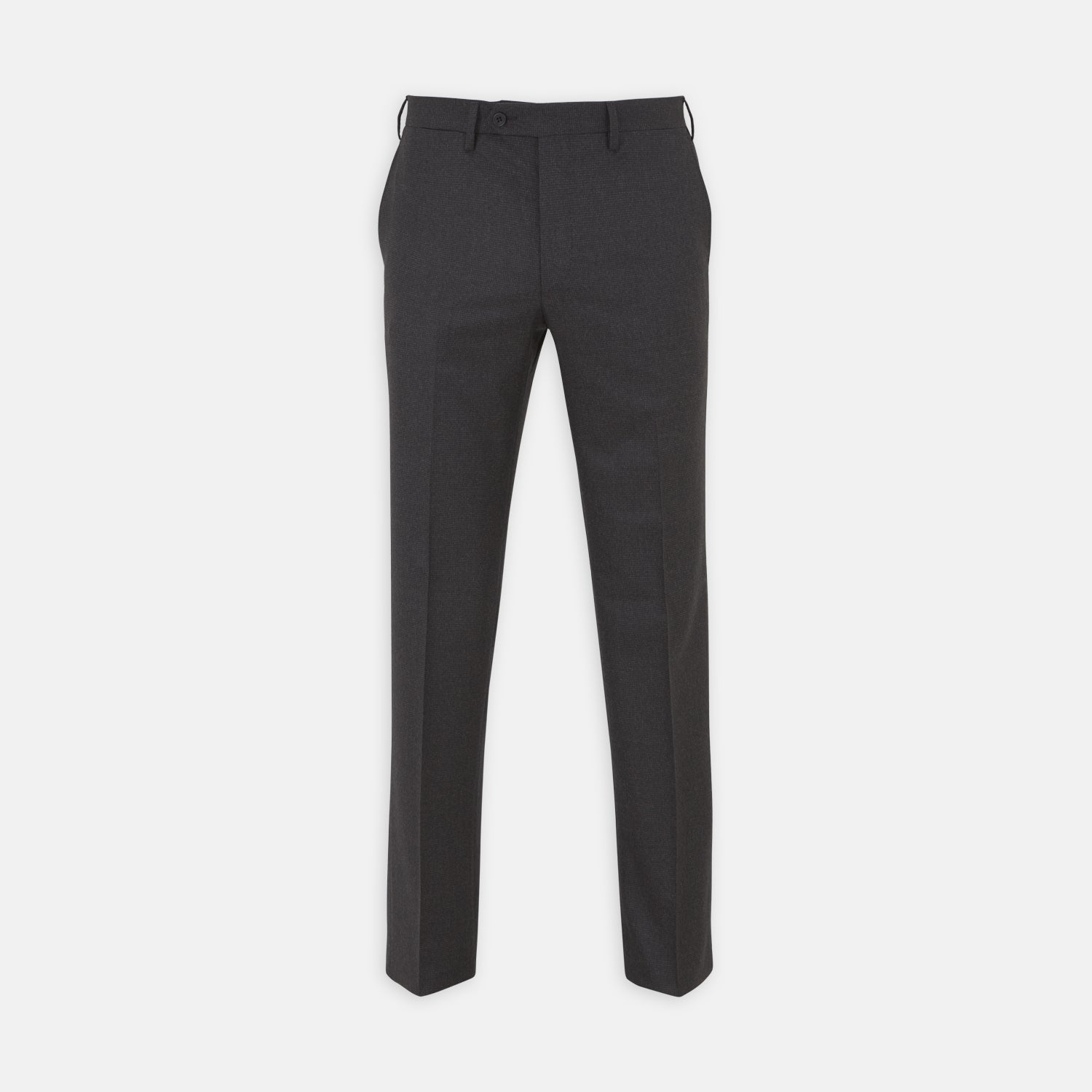 View 1 of product Turnbull & Asser Brown Flannel Formal Chinos with belt loops, front pockets, and button closure, shown against a plain white background.