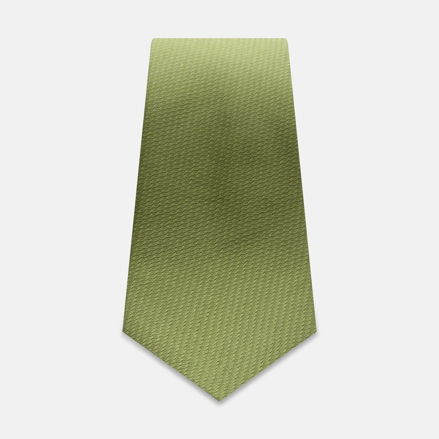 View 1 of product The Turnbull & Asser Green Lace Silk Tie features a light green hue and subtle lace weave, presented on a plain white background for enhanced texture.