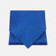 The Turnbull & Asser Royal Blue and White Small Spot Silk Ascot Tie, featuring fine white dots on blue silk, is shown on a plain white background—an elegant finishing touch for any wedding guest outfit.