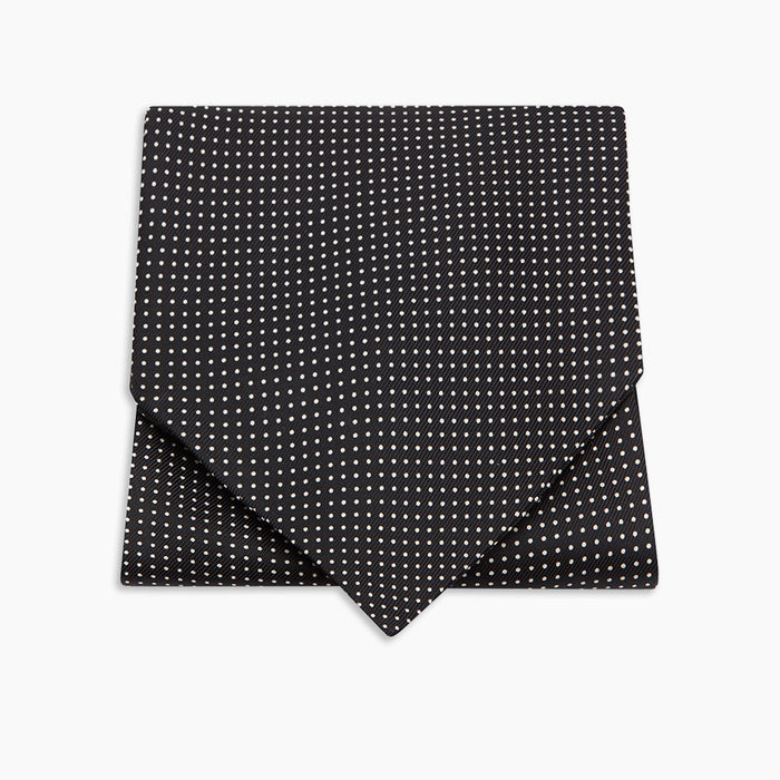 Black and White Mini Spot Silk Cravat Image 2