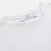View 4 of product The Turnbull & Asser White Davey Cotton T-Shirt is shown on a white background. Crafted from fine-gauge jersey, it features short sleeves, a classic crew neck, and a clean front with no visible logos or designs.