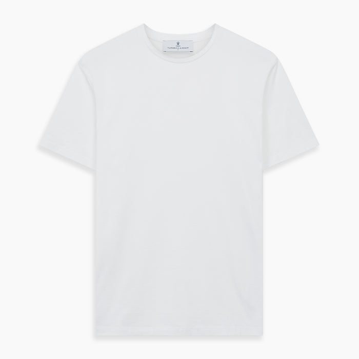 White Davey Cotton T-Shirt Image 7