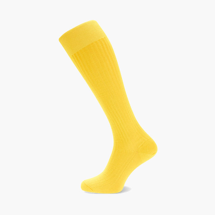 Bright Yellow Long Cotton Socks Image 2