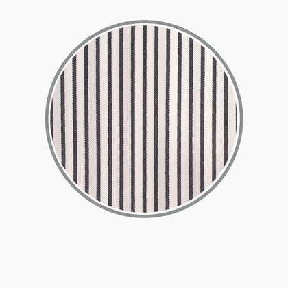 Black Half Bengal Stripe Cotton Fabric Image 2