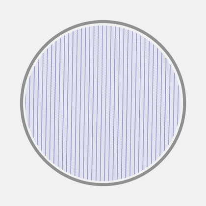 White and Blue Fine Stripe Sea Island Quality Cotton Fabric